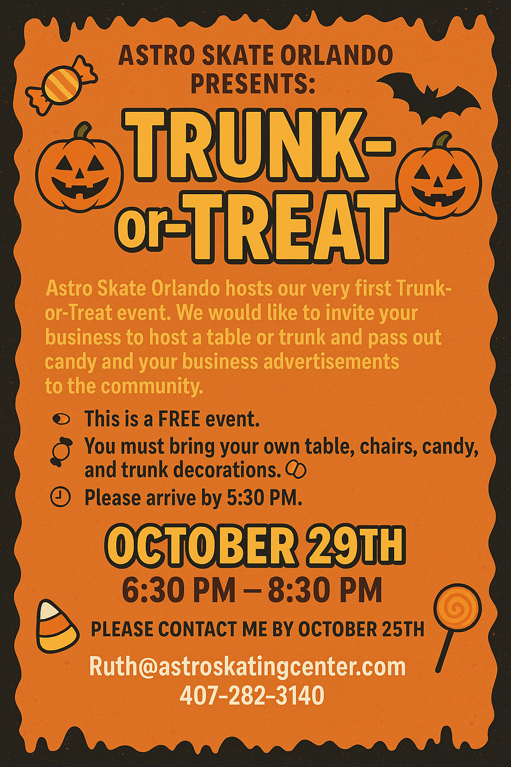 Astro Skate Orlando Trunk or Treat